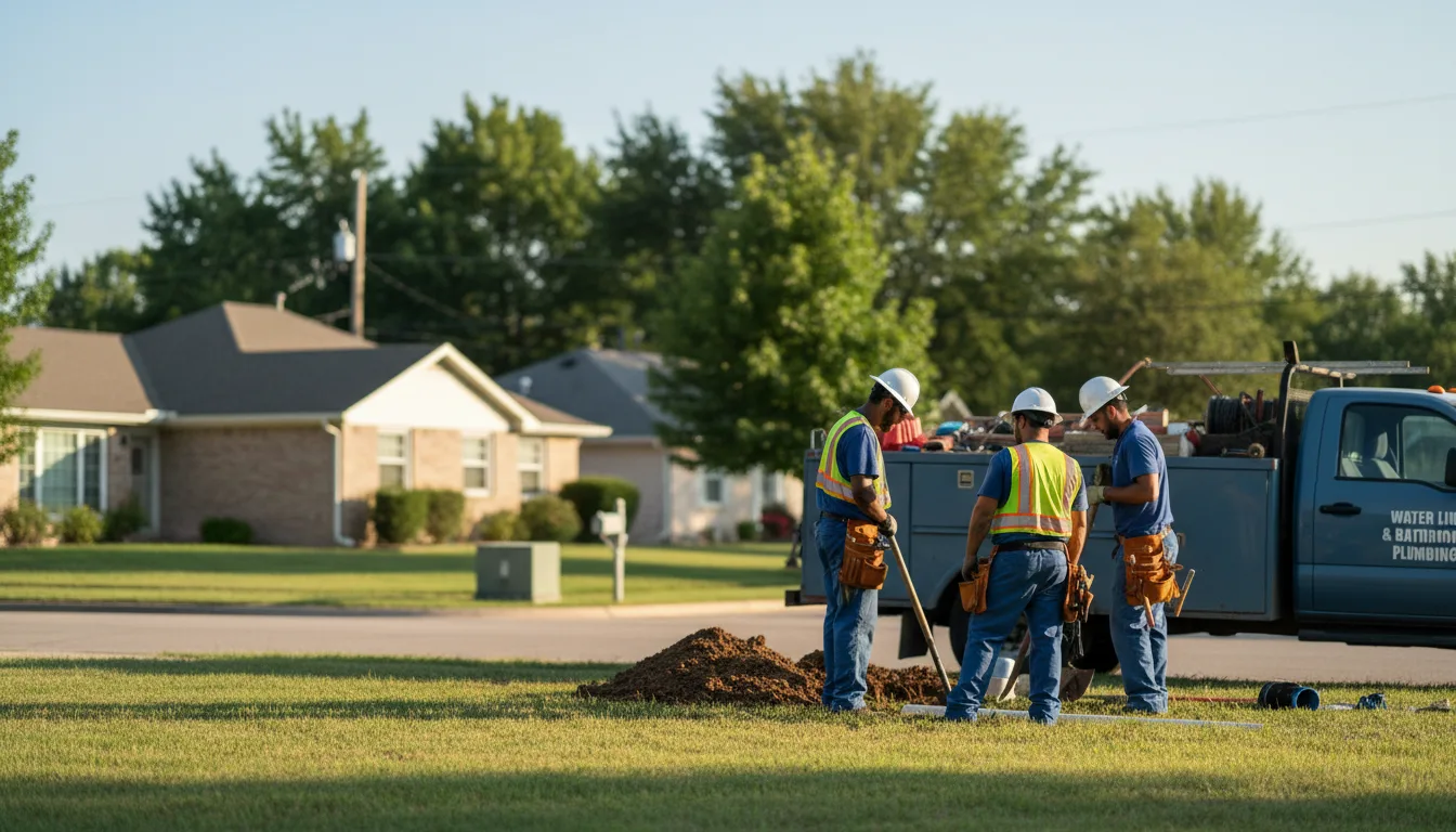 Residential water line and bathroom plumbing service in Dorset, OH